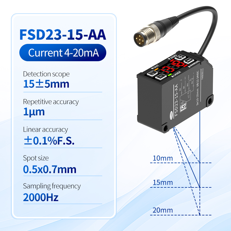 Cảm biến dịch chuyển laser dòng FUWEI FSD23 trong phép đo chính xác chiều cao khuôn