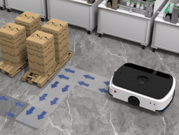 AGV nâng robot trong xử lý tấm nhôm