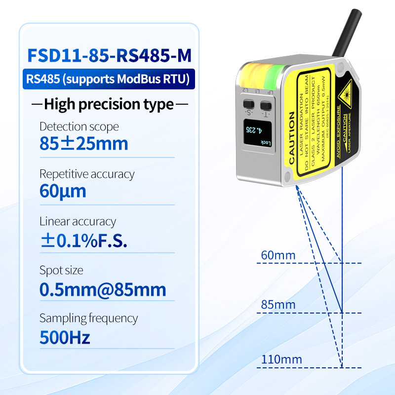 Độ chính xác cao 0,01mm cảm biến chuyển vị laser